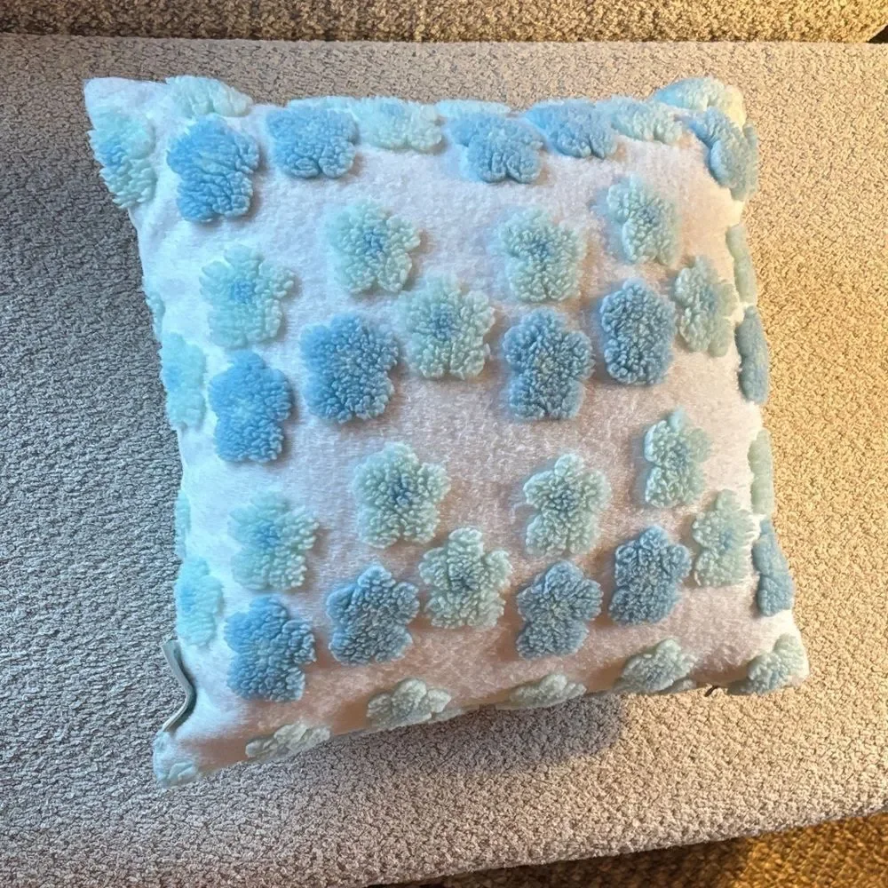 UGG Kookaburra Blue and Cream Textured Pillow